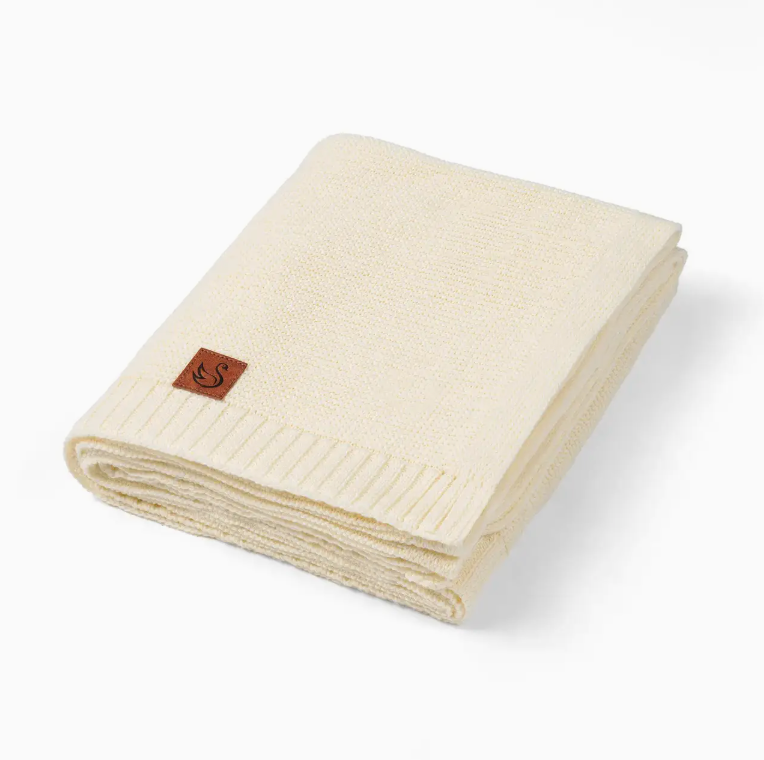Cream Knit Baby Blanket