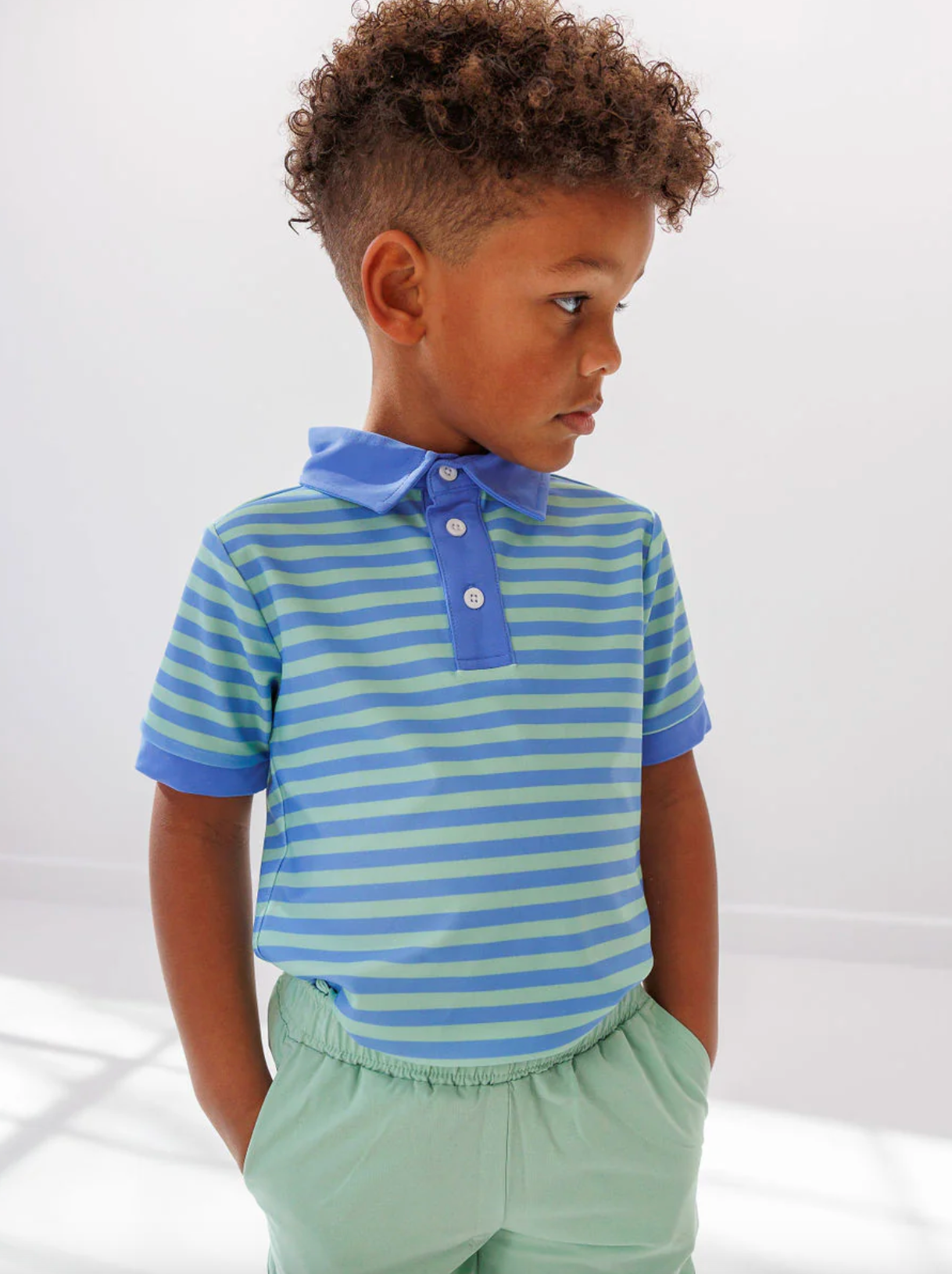 Blue/Green Stripe Polo