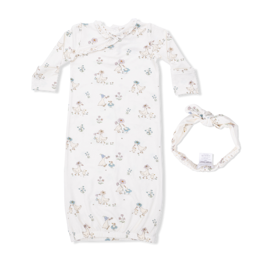 Flower Ducklings - Kimono Gown & Knot Headband