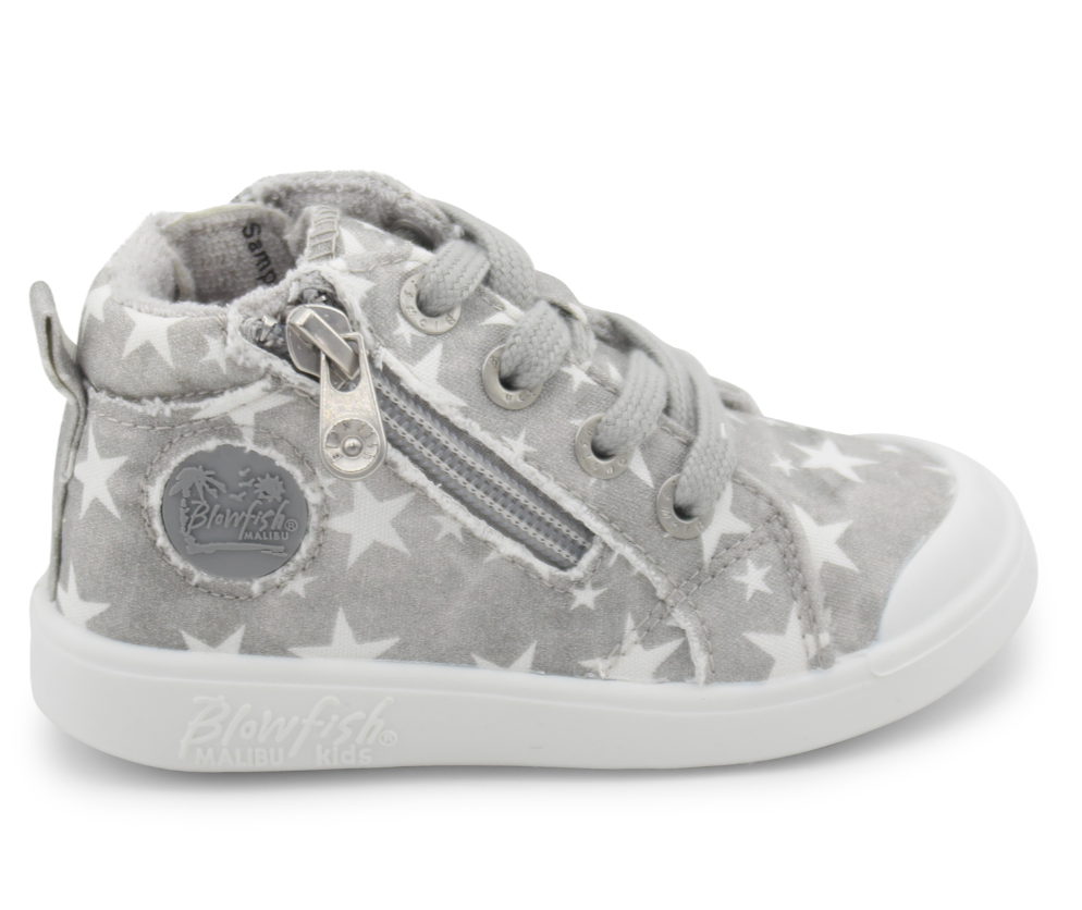 Gray Wonder Star Canva Shoes