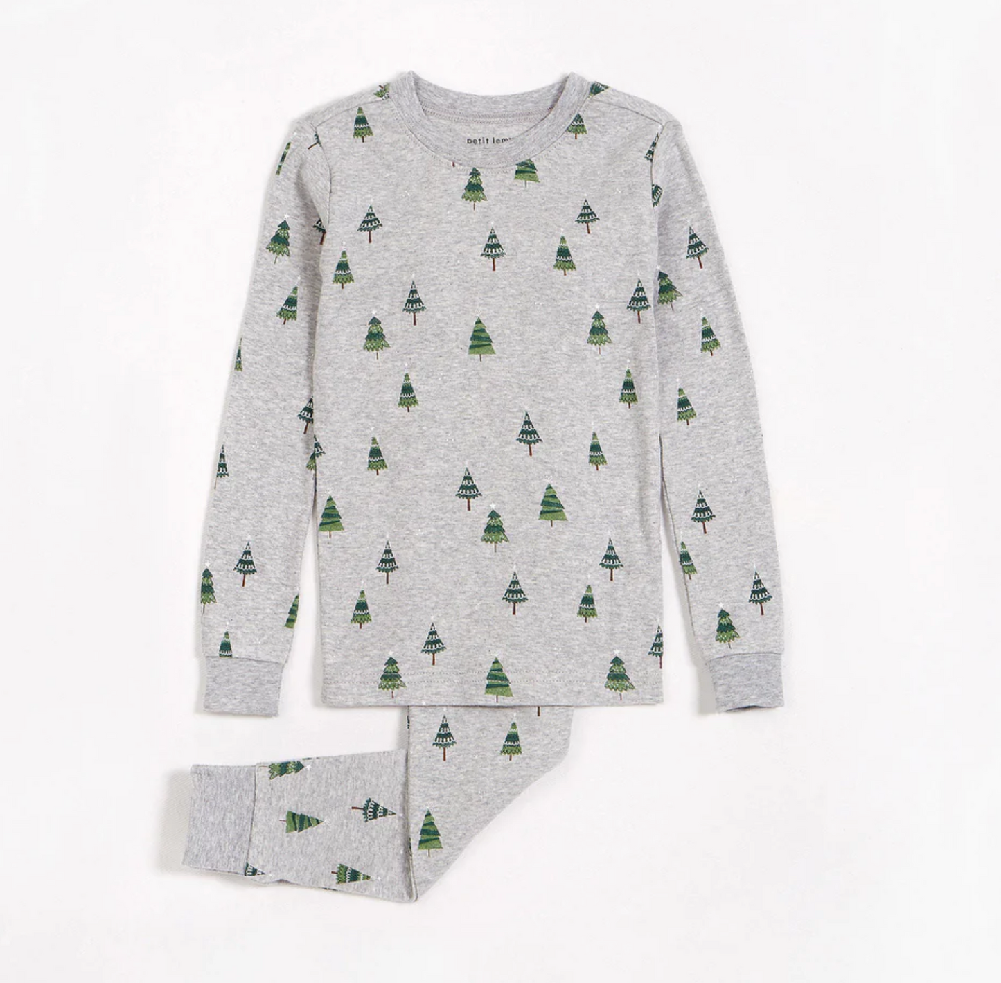 O Christmas Tree Print on Heather Grey PJ Set