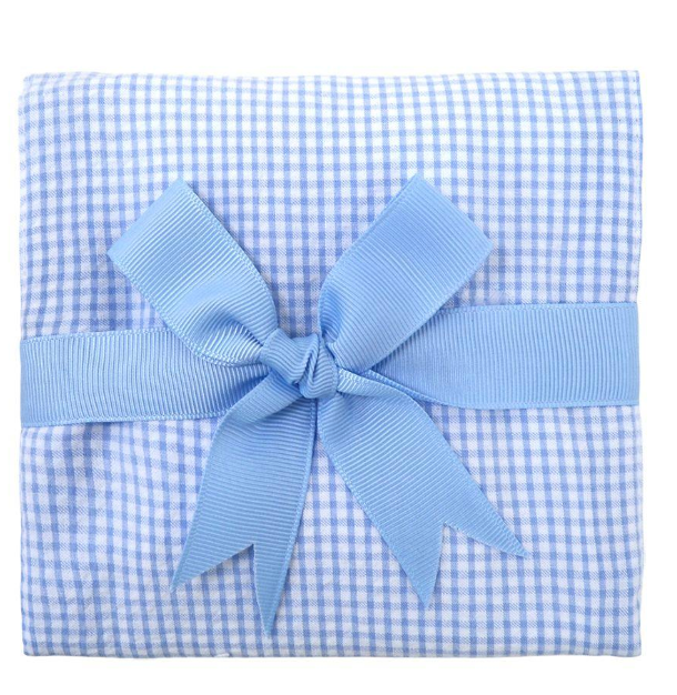 Blue Small Check Fabric Burp