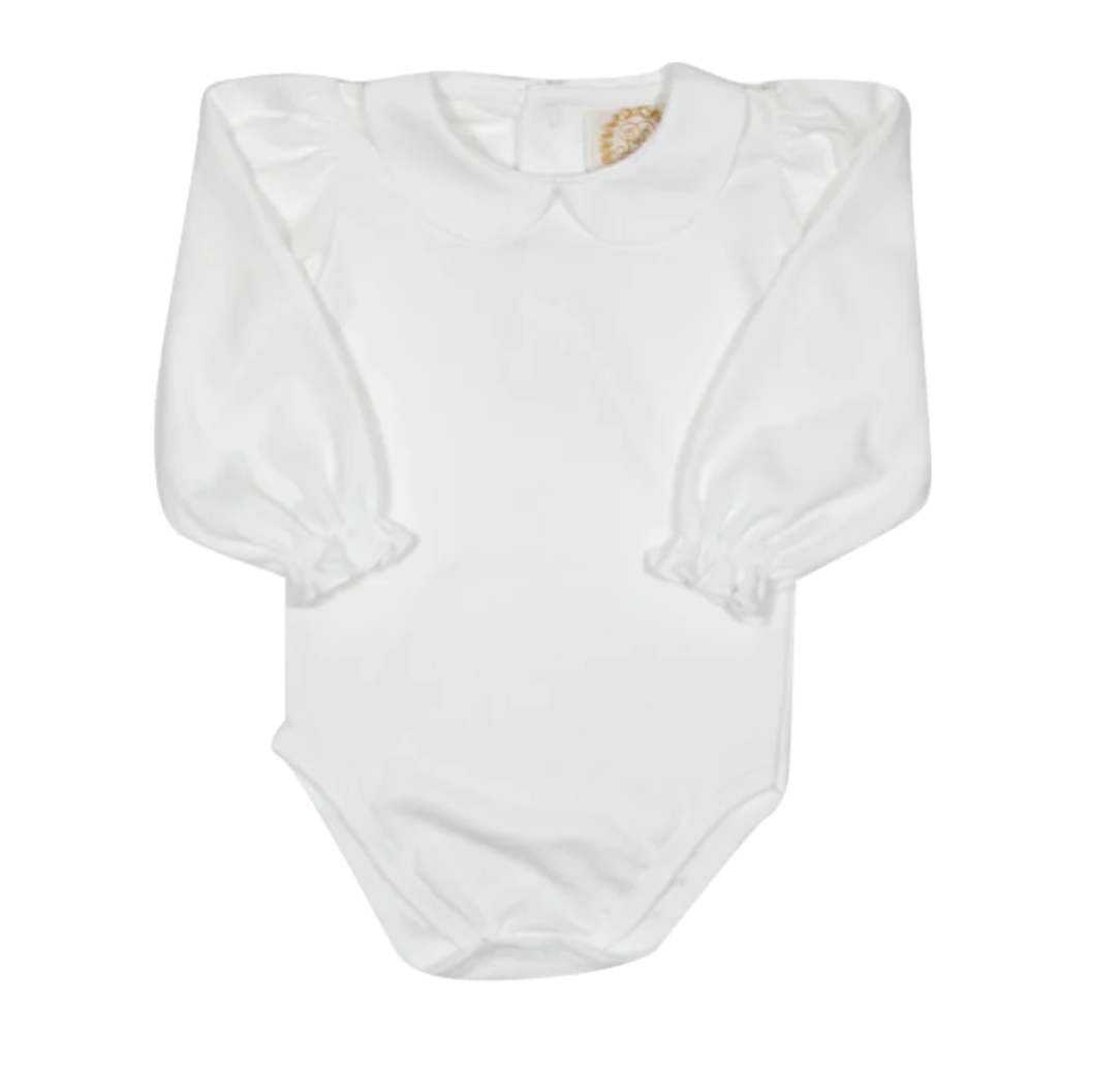 Maude's Peter Pan Collar Shirt & Onesie (Long Sleeve Pima) - Worth Avenue White
