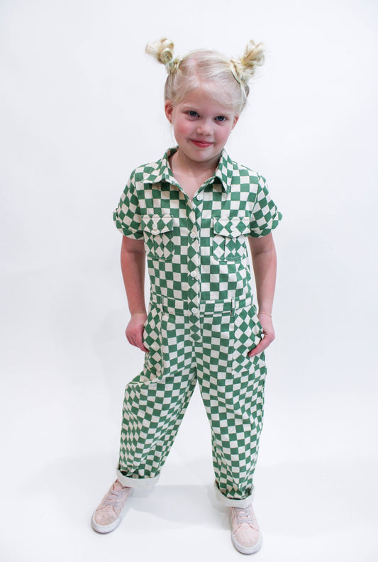 Checkered Utility Jumpsuit